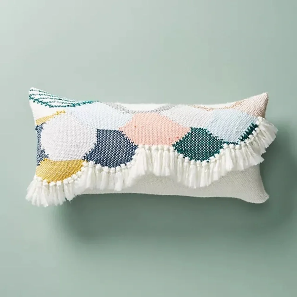 Hello Hydrangea Anthropologie Scalloped Knit Lumbar Throw Pillow